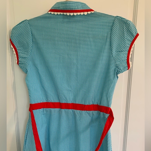 NWT Sourpuss Cherry Pie Gingham Diner Dress Medium - Picture 6 of 10